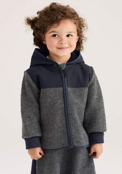 hessnatur Wollwalk Jacke aus Bio-Merinowolle mit Softshell