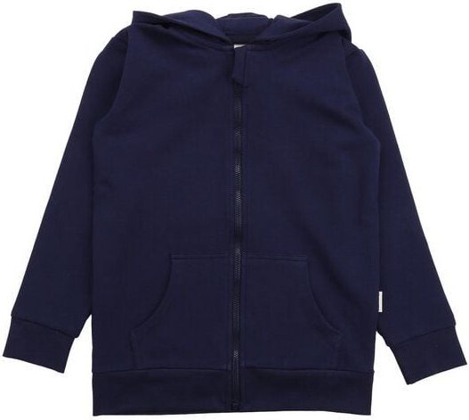 Kinder Sweatjacke GOTS zertifiziert, Bio-Baumwolle, dunkelblau, „Abyssal Depths“, Kapuze, weich – Walkiddy