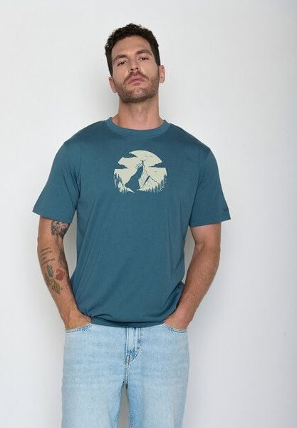 Thumbnail - GREENBOMB Nature Clouds Ride Fusion - Lässiges Oversize-T-Shirt aus Bio-Baumwolle / hochwertiger Print / GOTS / Fair & V...