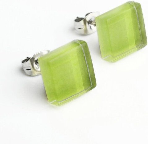 ALEXASCHA Minimalistische Ohrstecker, klein, aus Glas | PUREFORM