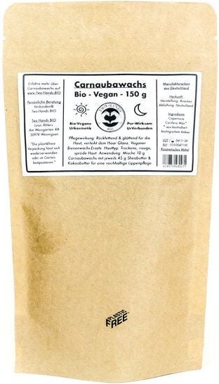 Two Hands BIO Carnaubawachs - Bio - Vegan - Plastikfrei - 150 g
