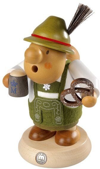 Müller Seiffen Müllerchen Bayer in Tracht, die Räuchermännchen mit der Knollennase