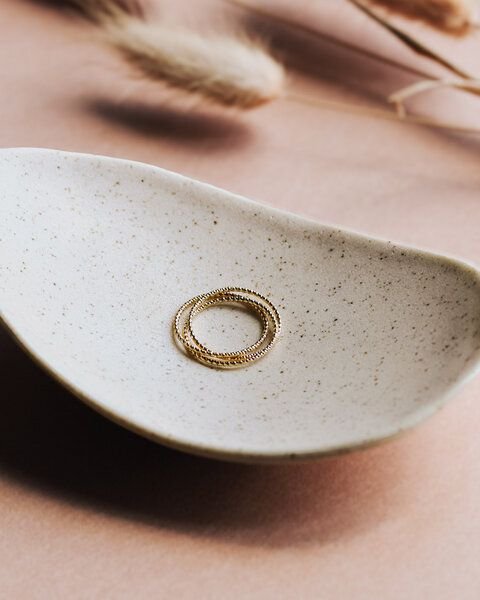 lille mus Ring 'Triple Glitzer' 925 Silber / vergoldet