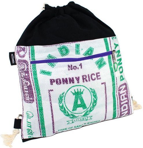 GOOPSI Turnbeutel "Pack ma", upcyling Rucksack, handgewebte Baumwolle - Fairtrade
