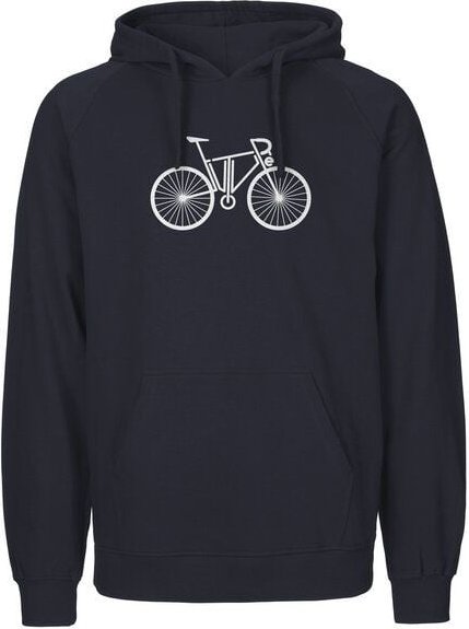 HANDGEDRUCKT "FutureBike" Männer Hoody aus reiner Biobaumwolle (kbA)
