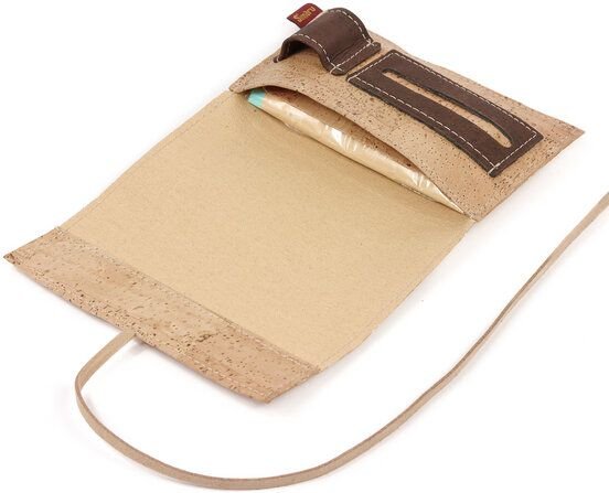 Simaru Tabaktasche aus robustem Kork / Korkstoff inkl. Fächern mit Band