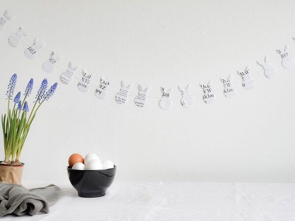 renna deluxe Osterhasen Girlande aus Papier, Osterdeko handgefertigt