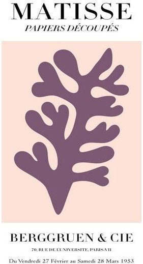 Photocircle Poster / Leinwandbild - Matisse – botanisches Design rosa-lila