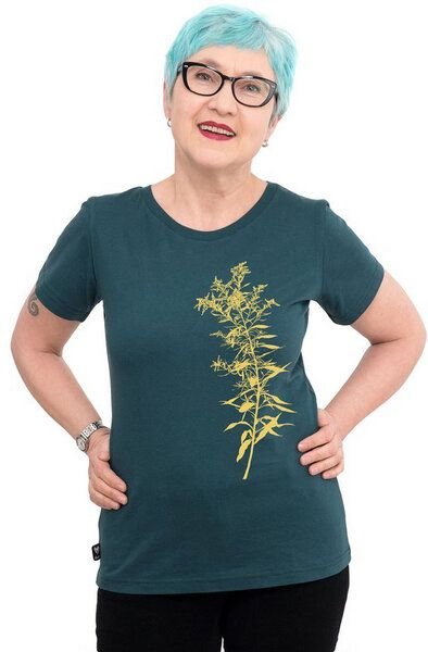 Hirschkind Fair-Trade-Frauenshirt "Goldraute" - Made in Kenia - dunkelgrün