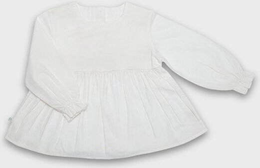 OrganicEra Bio Vual Baby Mädchen Bluse, Weiß