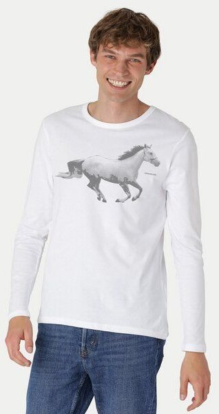Peaces.bio - handbedruckte Biomode Bio-Herren-Langarmshirt Horsepower
