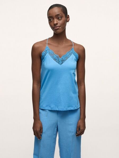 LANIUS Top mit Spitze aus Bio-Baumwolle