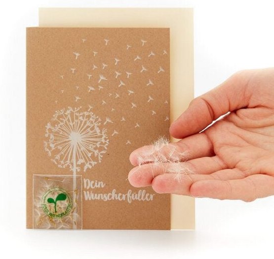 Die Stadtgärtner Gruß- & Glückwunschkarte für alle Anlässe mit Pusteblumenschirmchen