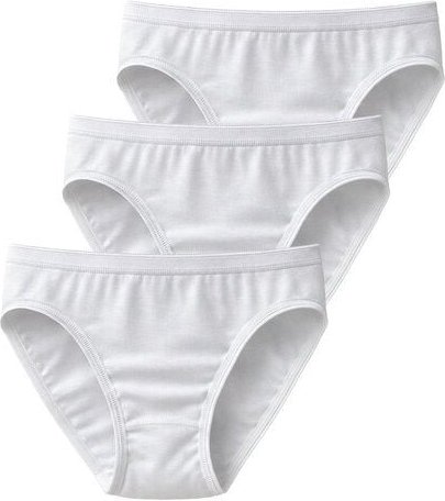 Haasis Bodywear Damen Mini Slip m. Glanzgummi, 3er Pack, Bio Baumwolle