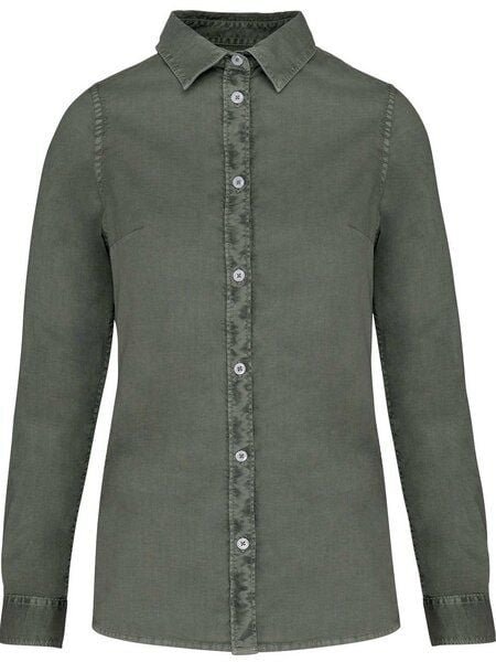 YTWOO Umweltfreundliches ausgewaschenes Damenhemd aus Bio-Baumwolle