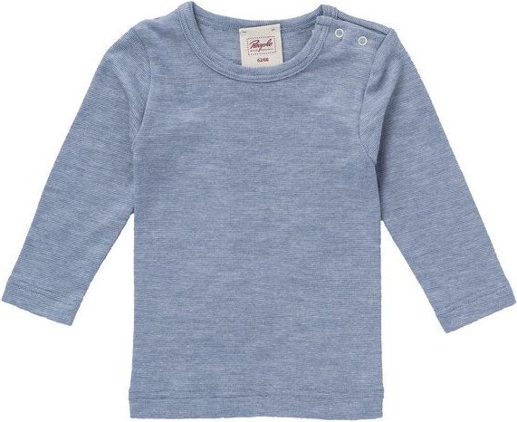 Thumbnail - People Wear Organic Baumwolle-Wolle-Seide Langarm-Shirt, uni meliert