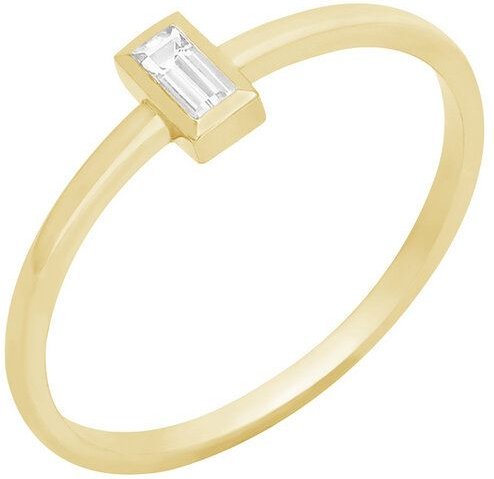 Eppi Minimalistischer Goldring mit Baguette Saphir Avice