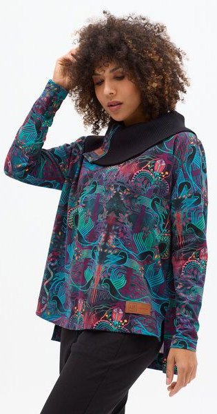 Thumbnail - KOKOworld Sweatshirt Cinta – Oversize-Schnitt – Boot-Ausschnitt mit breitem Rippkragen – farbenfroher Print – fair produ...