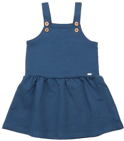Walkiddy Navy Pinafore Dress - Nachhaltig & Fair Trade Bio-Baumwolle - Mädchenkleid Blau – GOTS zertifiziert
