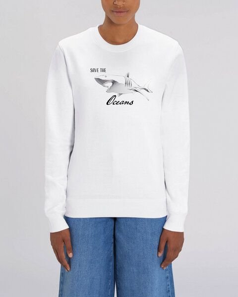 Thumbnail - Human Family Bio Unisex Rundhals-Sweatshirt - "Switch - Save Oceans" in 3 Farben