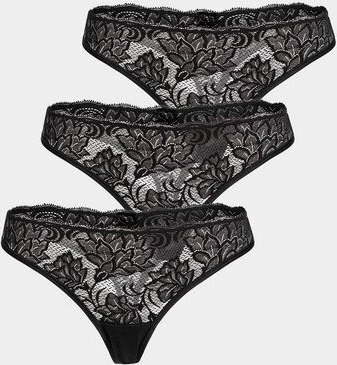 erlich textil Emilia im 3er Pack String mit Spitze aus Q-Nova, made in Europe