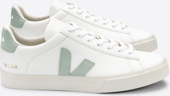 Veja Damen-Sneaker Campo Chromefree Extra White/Matcha