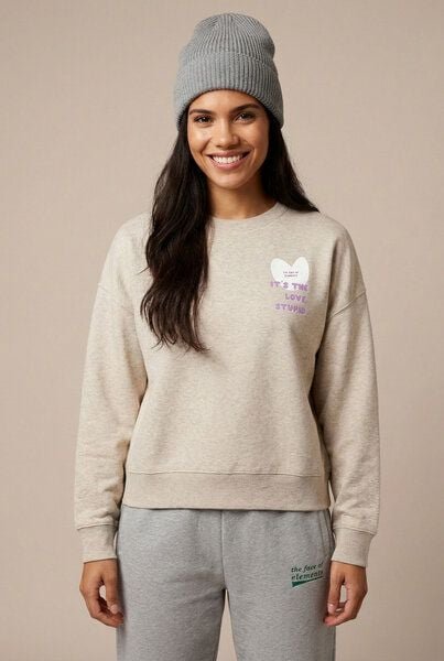 THE FACE OF ELEMENTS IT'S THE LOVE STUPID - RELAXED BOXY FIT SWEATSHIRT AUS 100% BIO-BAUMWOLLE