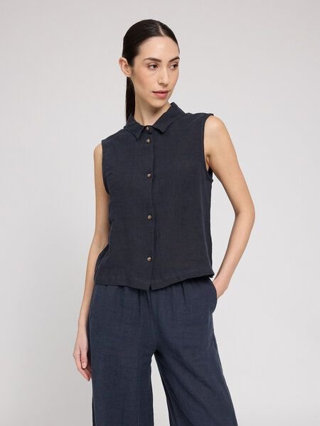 Mazine Leinenbluse ohne Ärmel