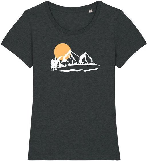 Spangeltangel T-Shirt "Bergluft", Berge, Siebdruck, für Frauen, Berglandschaft, bedruckt, Biobaumwolle