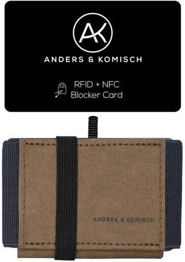 ANDERS & KOMISCH MINI DELUXE Wallet mit RFID Schutz Karte - Minimalistisches Portemonnaie Braun