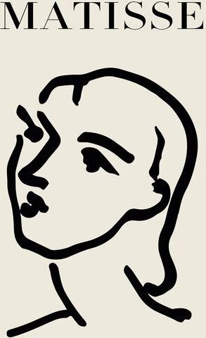 Photocircle Poster / Leinwandbild - Matisse – Frauengesicht rosa-beige