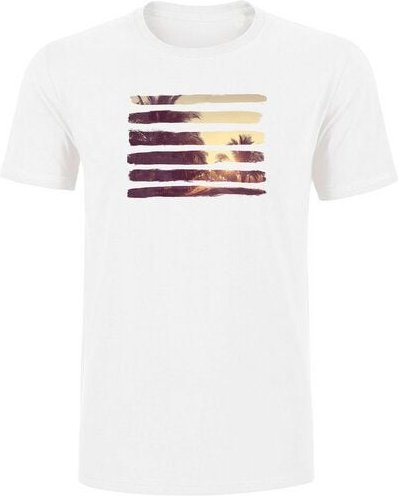 Human Family Herren Sommer T-Shirt Rolls "Nature Stripes" in weiß