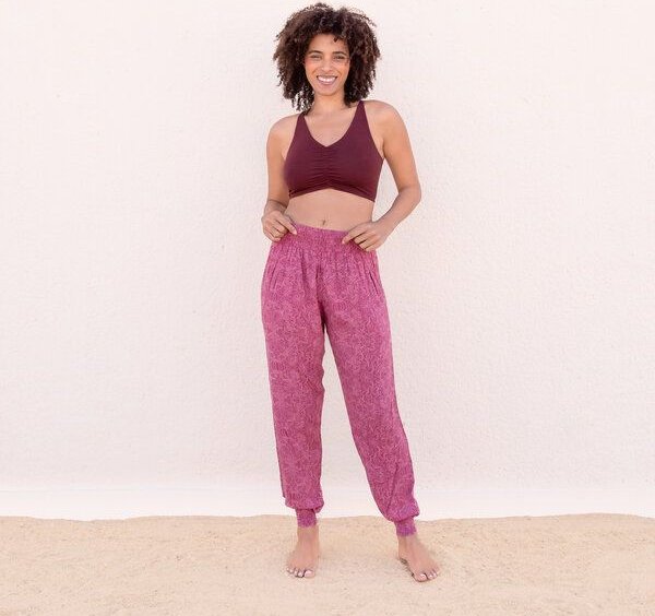 Jaya ANANDA PAISLEY - Damen - locker-leichte Sommerhose für Yoga und Freizeit