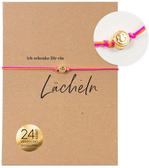 Thumbnail - Bow & Hummingbird Armband auf Karte - Smiley - Ich schenke dir ein Lächeln