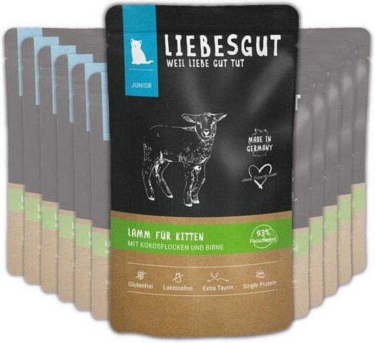 Liebesgut Tiernahrung Lamm mit Kokosflocken und Birne