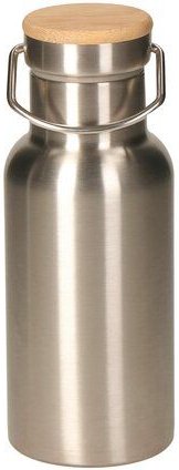 elasto Edelstahl Isolierflasche "Cascada" - Flasche mit Bambusdeckel & Griff
