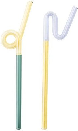 TRANQUILLO Strohhalm RAINBOW 2er Set Borosilikatglas (MX917, MX918)