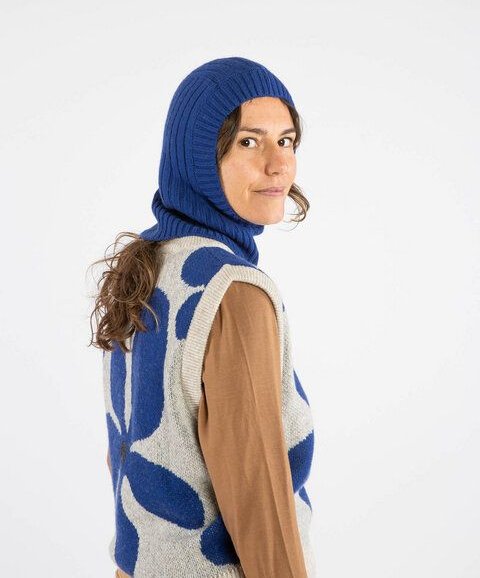 Matona Gestrickte Sturmmaske für Kinder, Frauen und Männer aus Bio-Baumwolle und Lammwolle / Balaclava