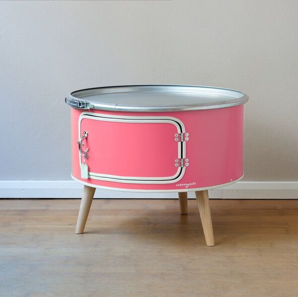 Lockengelöt Betty mit Tür - Couchtisch aus einem Hamburger Ölfass