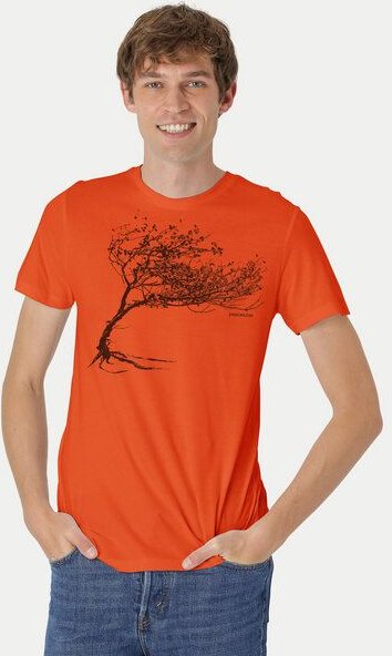 Peaces.bio - handbedruckte Biomode Bio-Herren-T-Shirt "Windy Tree"