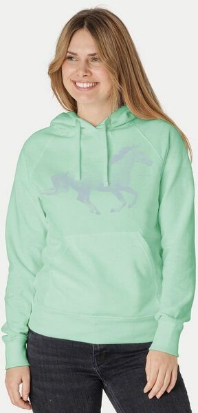 Peaces.bio - handbedruckte Biomode Bio-Damen-Kapuzensweater Horsepower