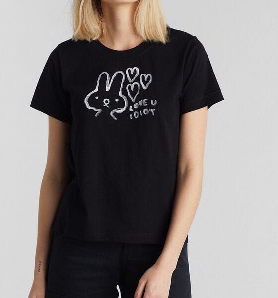 DEDICATED Damen T-Shirt Mysen Love U Idiot - Black