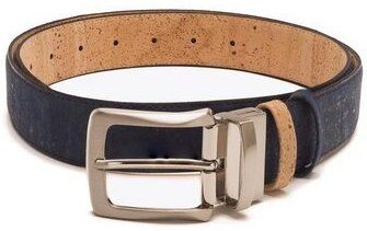 Kork-Deko Wendegürtel aus Kork | vegan | BEIGE und BLAU | Größen 90 - 115