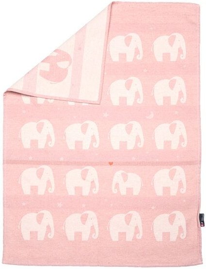 David Fussenegger Leichte Baby Baumwolldecke Elefanten 65 x 90 aus Recycling-Baumwolle