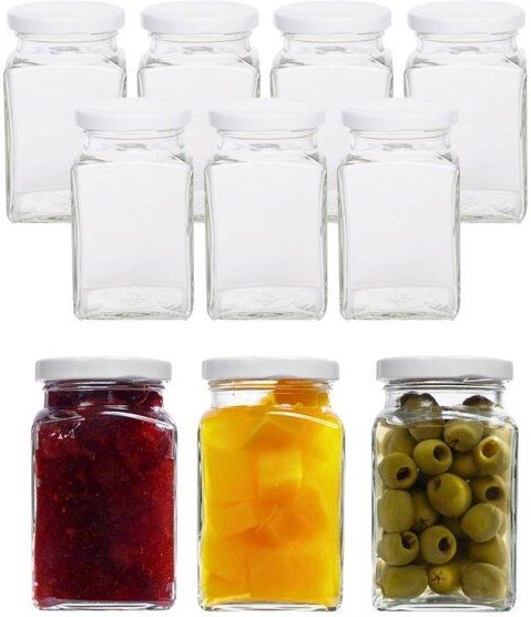 mikken 10er Set Einmachgläser 260 ml mit Blueseal Deckel mit Beschriftungsetiketten