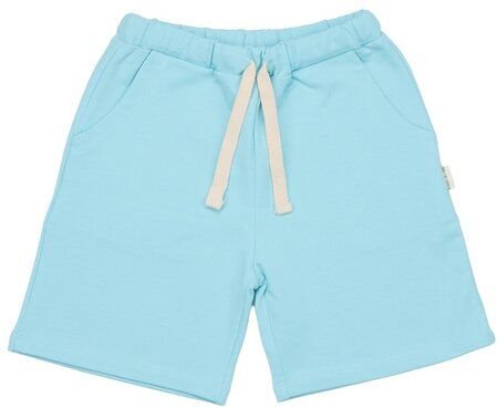 Kinder Shorts GOTS-zertifiziert aus Bio-Baumwolle, hellblau, elastischer Bund mit Kordelzug – Walkiddy Angel Blue, somme...
