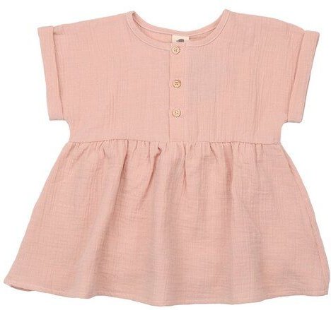 Kinder Bluse GOTS-zertifiziert aus Bio-Baumwolle rosé mit Blumen-und-Blätter-Muster – Walkiddy