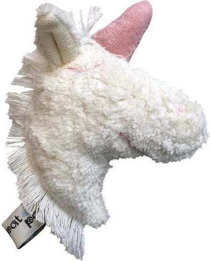 Pat und Patty Kuscheltier Greifling mit Rassel "Einhorn" Kopf , 100 % Baumwolle-kbA