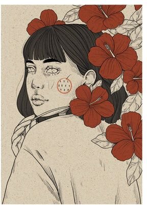 matabooks® Kunstvolle A6 Postkarte mit Blumenmotiv aus nachhaltigem Graspapier – Embrace