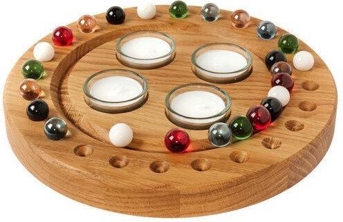 klotzaufklotz Adventskalender und Adventskranz mit Teelichtern